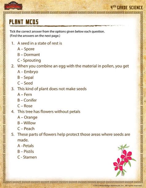 In this science worksheet, your child connects pictures of the activities of living things to the words they represent. 4 Grade Science Worksheets