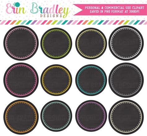 Chalkboard Circles Clipart Clip Art Personal And Commercial Use Etsy