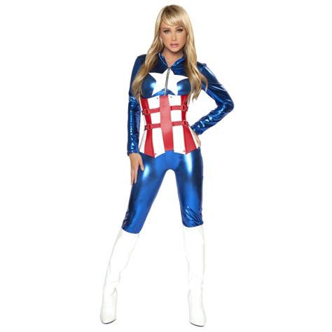Sexy American Hero Womens Captain America Costume