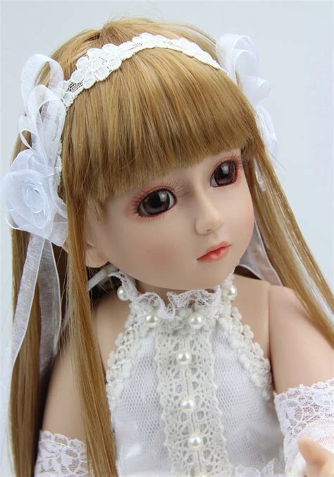 18inch 45cm Bjd Ball Jointed Doll Fashion Full Vinyl Girl Hard Toy Wedding T Christmas