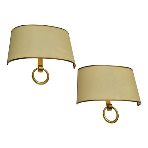 Pair Of Art Deco French Bronze Sconces With Moulded Glass Shades