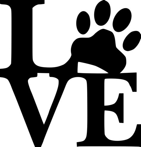 Love Pawprint Vinyl Decal Dog Pet Puppy Paw Print Die Cut Sticker