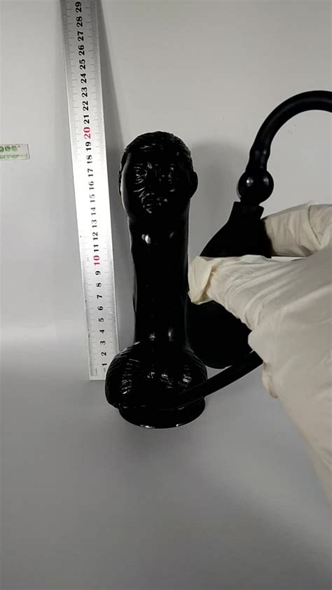 Black Inflatable Simulation Penis Huge Dildo Cock Sex Toy For Female