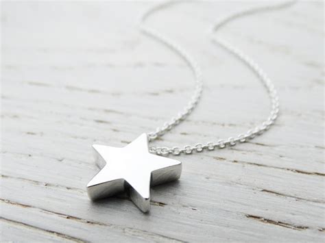 Silver Star Necklace Solid Sterling Silver