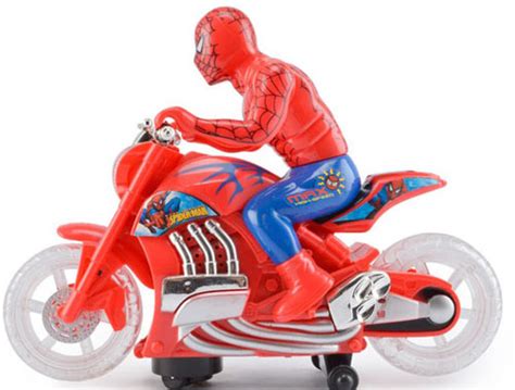 Kids Red Plastics Spider Man Electric Motorcycle Toy Mc17b010