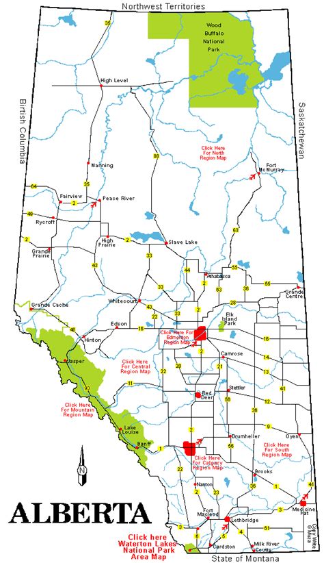 Highway Map Of Alberta Map With Cities