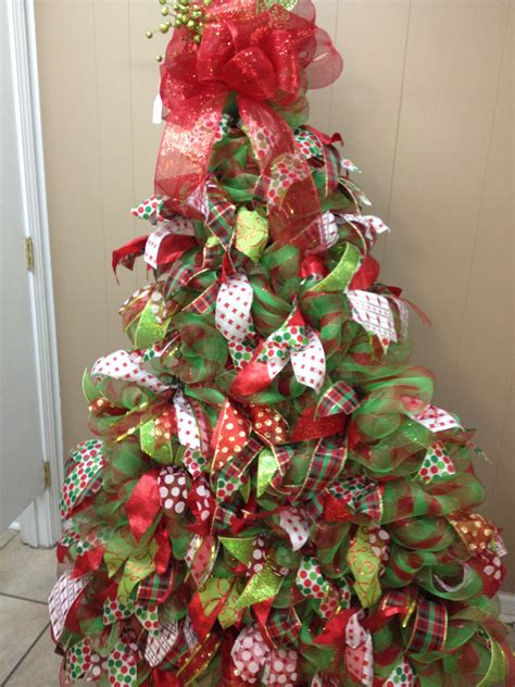 Christmas Decorations With Mesh Ribbon My First Christmas Tree With