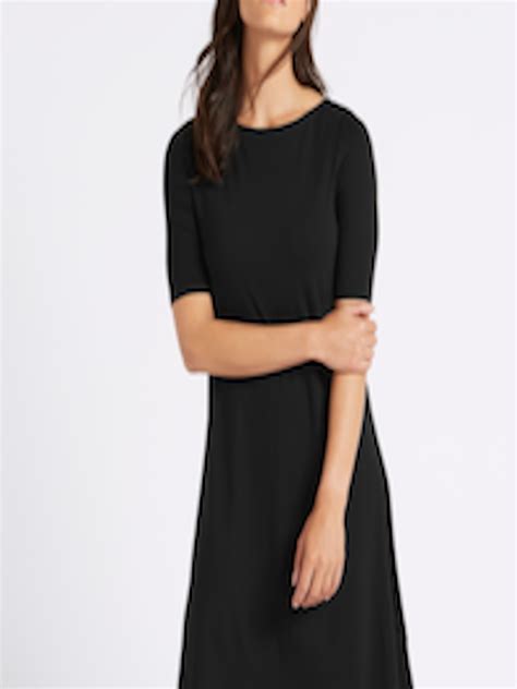 Buy Marks And Spencer Women Black Solid A Line Dress Dresses For Women