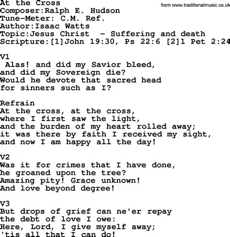 Adventist Hymn At The Cross Christian Song Lyrics With Pdf