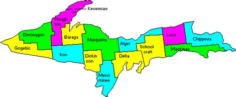Upper Peninsula Of Michigan County Map