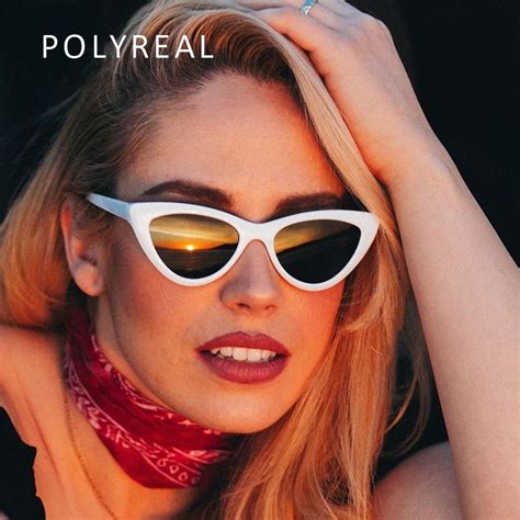polyreal 2019 fashion small cat eye sunglasses women brand designer outdoor travel driving