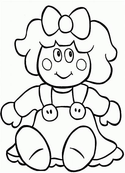 Doll Christmas Clipart Coloring Gift Outline Clip