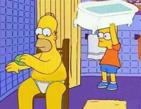 Bart Hits Homer With A Bathtub Bart Hits Homer With A Chair Know Your Meme
