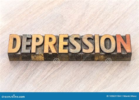 Depression Word Abstract In Wood Type Stock Photo Image Of