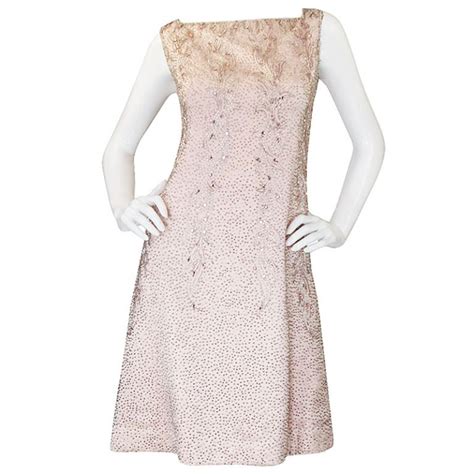 1960s Pink Bead And Rhinestone Malcolm Starr Dress Evening Dresses Vintage 1960s Dresses Dress