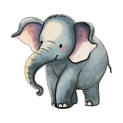 Premium Vector Elephant Watercolor Vector Illustration