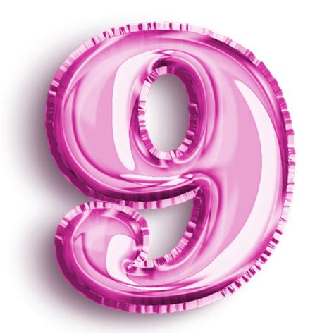 Number 9 Metallic Pink Number Balloon Airfoil Filled Number