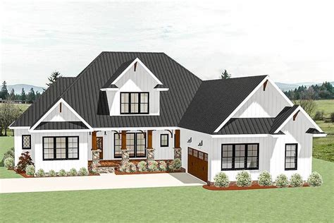 In the basement version, the stairs run under the ones going up.related plans: Plan 46333LA: 4-Bed Country Craftsman with Garage Options ...