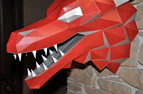Dragon Papercraft Low Poly Dragon 3d Papercraft Drago