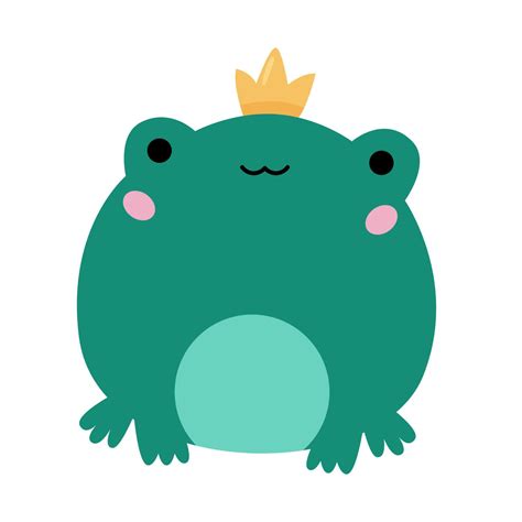 Kawaii Prince Frog On White Background Cartoon Character For Fairy