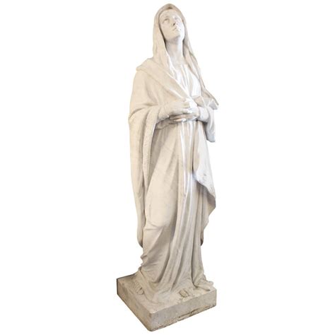 Large Marble Statue Of The Virgin Mary At 1stdibs Marble Mary Statue