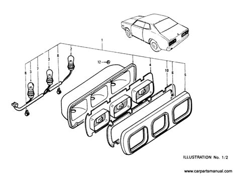 Datsun Bluebird 610 Rear Combination Lamp Hardtop To Aug 74