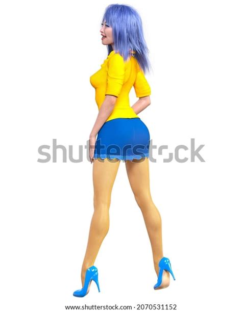 Sexy Japanese Secretary Mini Skirt Stockingbeautiful Stock Illustration