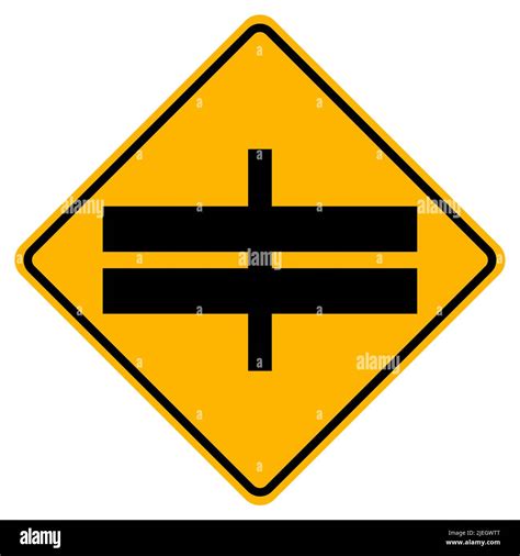 Highway Intersection Ahead Traffic Road Symbol Sign Isolate On White