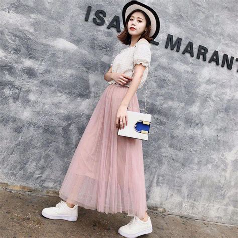 Buy Womens Flowy Pleated Tulle Skirts Ankle Length
