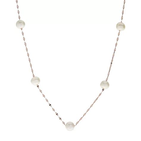 Pearlustre By Imperial 14k Rose Gold Freshwater Cultured Pearl Station