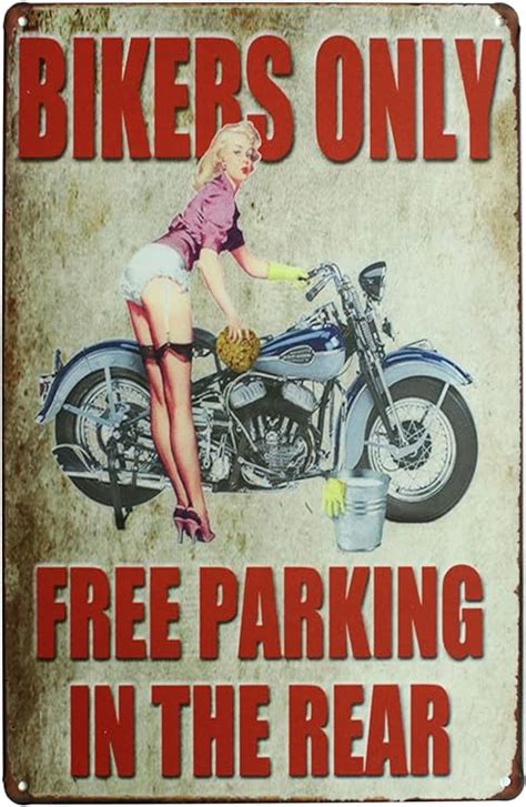 Amazon Com Sumik Bikers Only Free Parking In The Rear Motorcycle Girl