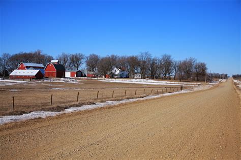 Farmstead Along An Iowa Gravel Road Stock Photo Download Image Now