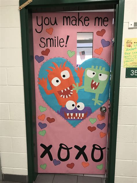 February Classroom Door Valentine S Day Monsters Valentines Classroom Door Valentines Day