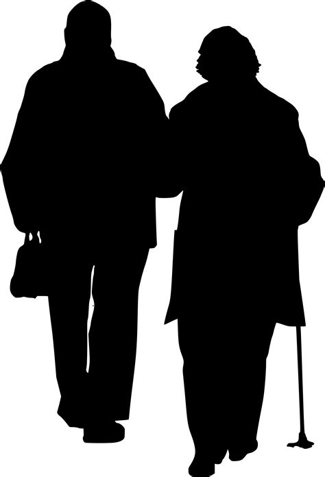 10 Elderly Old Person Silhouette (PNG Transparent) | OnlyGFX.com