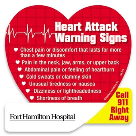 Heart Shaped Heart Attack Warning Signs Magnet Positive Promotions