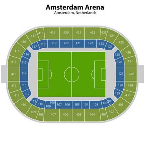Ajax Arena Map Map Of Amsterdam Arena Netherlands
