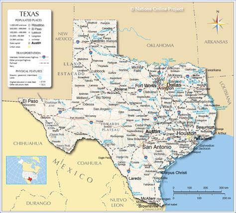 Reference Map Of Texas Usa Nations Online Project Texas Map Texas