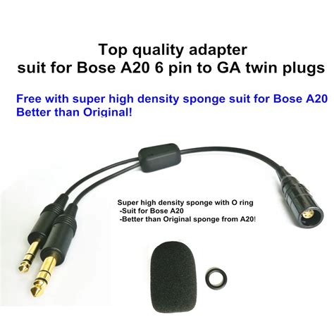 bose a20 lemo 6 pin to general aviation twin plugs adapter aviation headset in tactical headsets