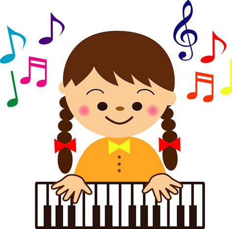 Child Girl Play Piano Clipart St Patrick Day Music Activities Png