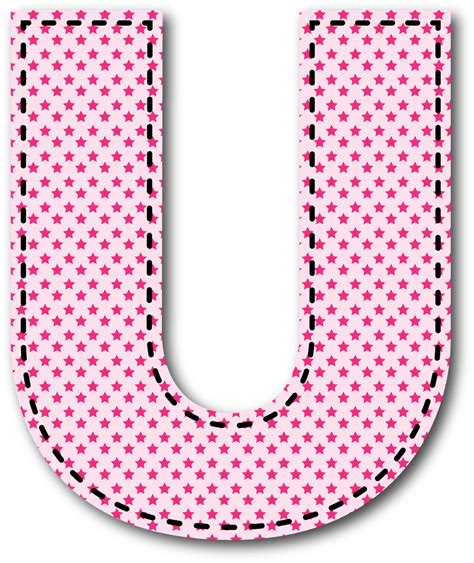 The Letter U Is Made Up Of Pink And Black Stars