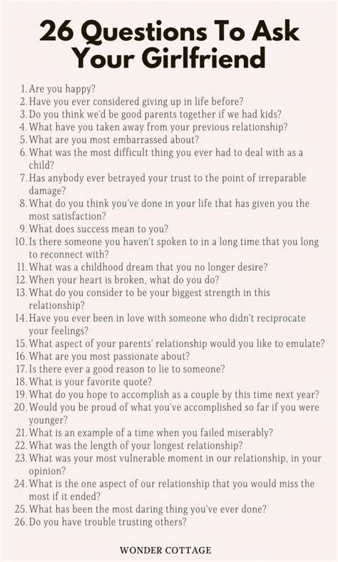 245 questions to ask your girlfriend wonder cottage in 2022 fun questions to ask questions