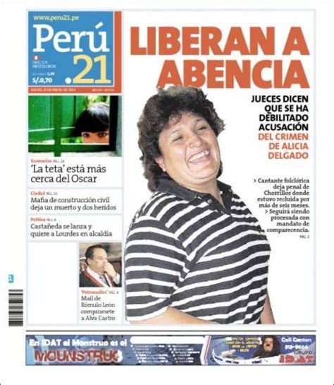 Newspaper Perú 21 Peru Newspapers In Peru Fridays Edition January