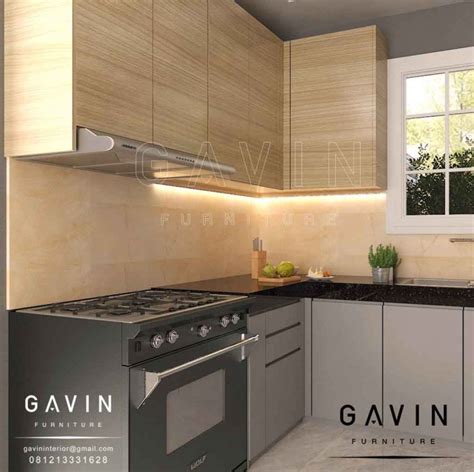 design dapur kotor minimalis modern finishing hpl  gavin interior