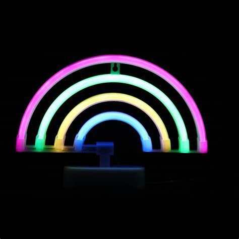 Buy Led Neon Light Rainbow With Pinkgreenyellowblue Color Wall