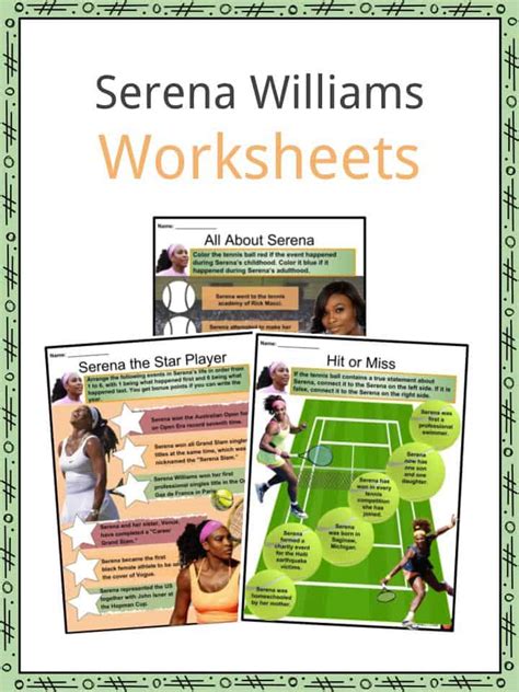 Serena williams has given her daughter a unique name. Serena Williams Facts, Worksheets, Life, Career ...