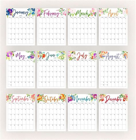 Free Printable Floral Calendar 2023 February 2023 Calendar