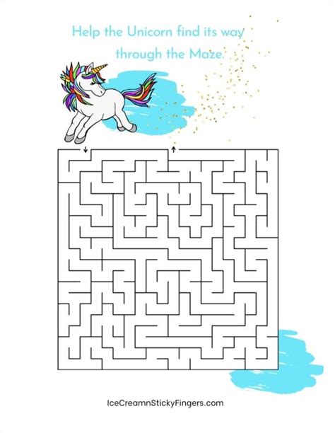 Free Printable Unicorn Maze Download It At Museprintables Com