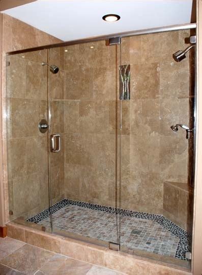 Whether you also have a bathtub or just this area, your décor will be functional and chic. Art love the dual shower head! bathrooms | Home coming ...