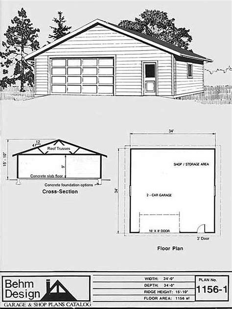Oversized Car Garage Plan With One Story X Car Garage Plans Garage Plans