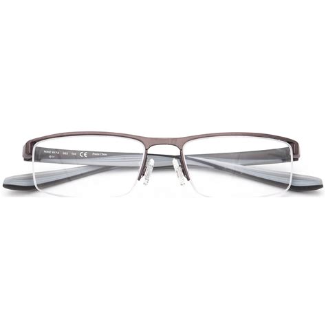 Nike Men S Eyeglasses 8173 065 611 Gunmetal Grey Half Rim Frame 52[]17 140 Ebay